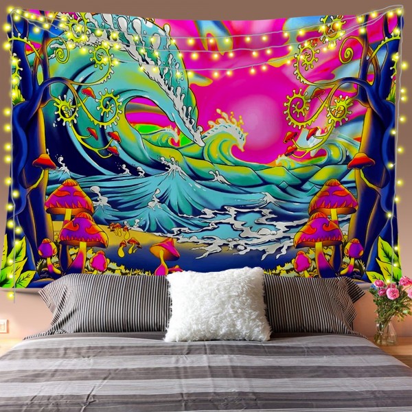 Psychedelic Waves Tapestry
