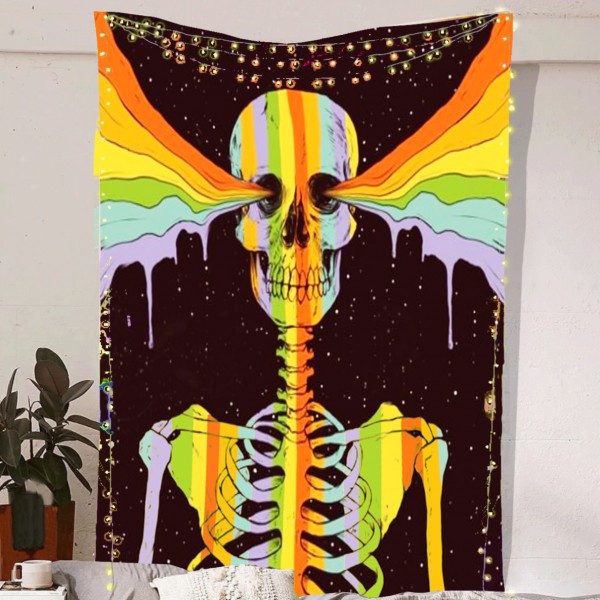 Trippy Skeleton Tapestry