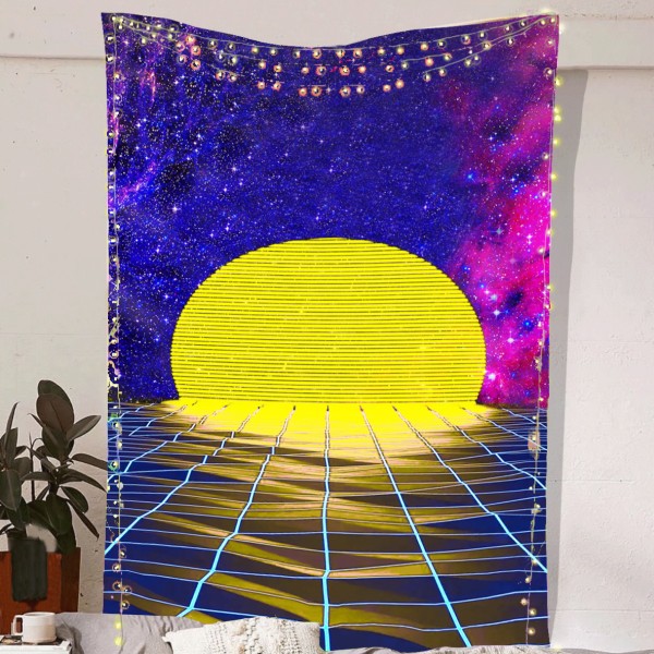 Cyber Sunset Tapestry