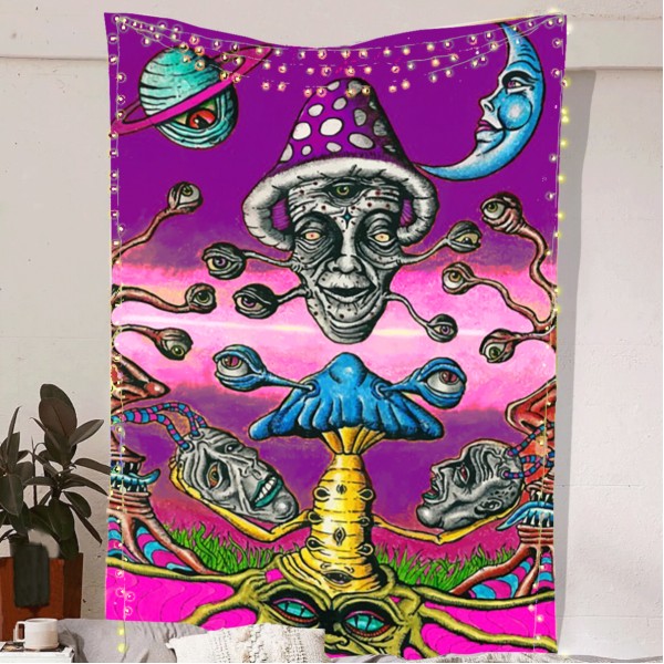 Trippy Mushroom Tapestry
