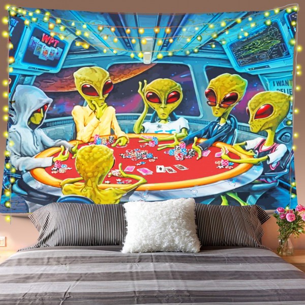 Alien Poker Game Tapestry