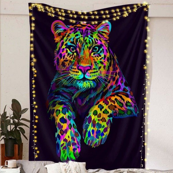 Rainbow Jaguar Tapestry