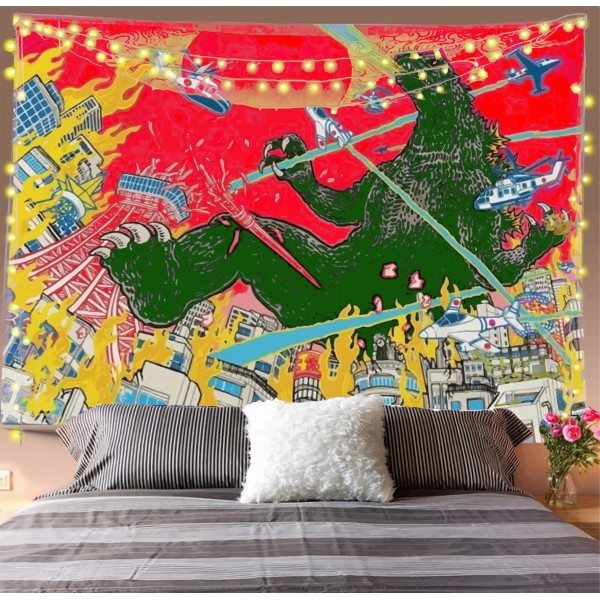 Godzillas Flames Tapestry