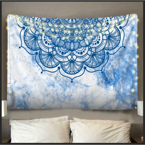 White Marble Mandala Tapestry