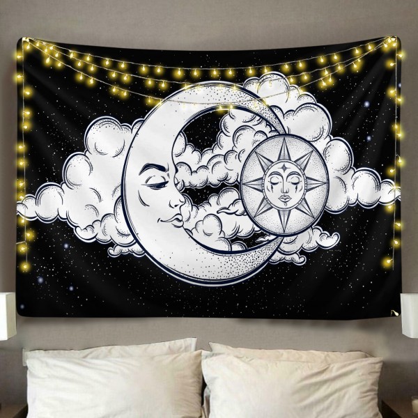 Boho Sun and Moon Tapestry