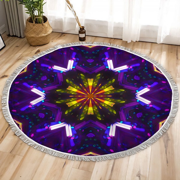 Neon Space Circle Tapestry