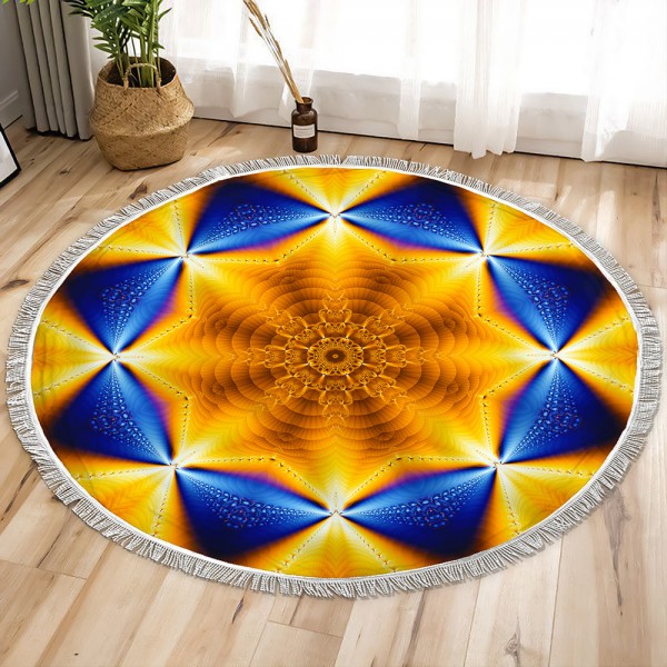 Gold Bloom 2 Circle Tapestry