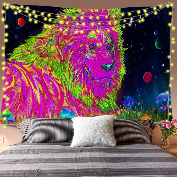 Psychedelic Lion Tapestry