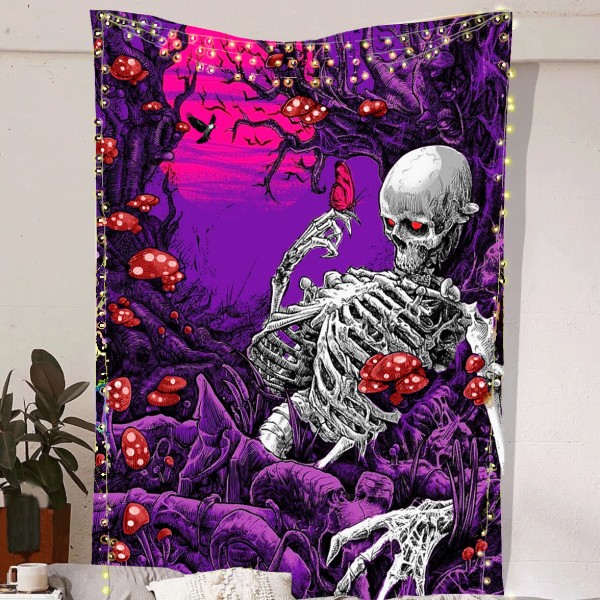 Skeleton Mushrooms Tapestry