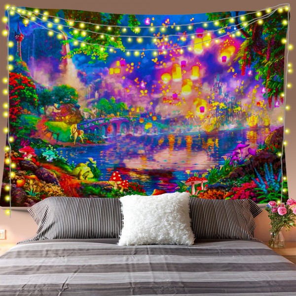 Fantasy Candle Lights Tapestry
