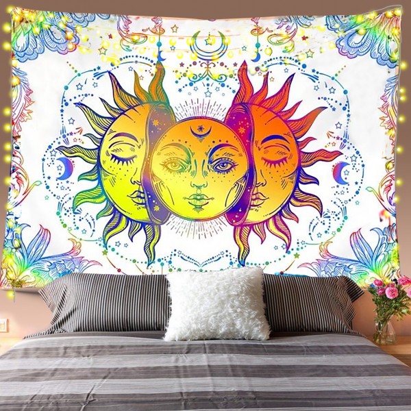 Psychedelic Boho Sun Shines Tapestry