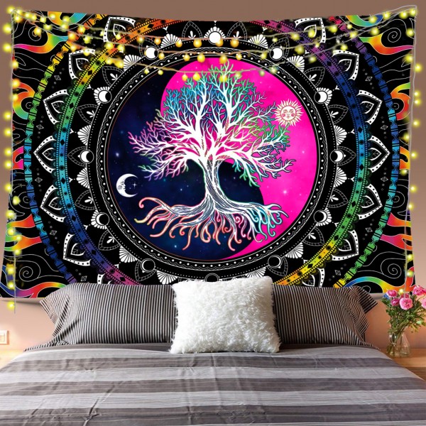 Psychedelic Tree Of Life Mandala Tapestry