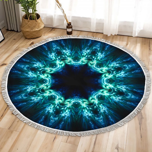 Blue Void Circle Tapestry
