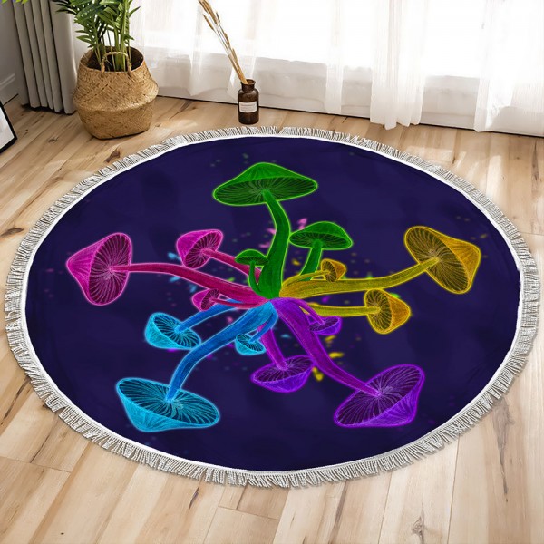 Mushrooms Circle Tapestry