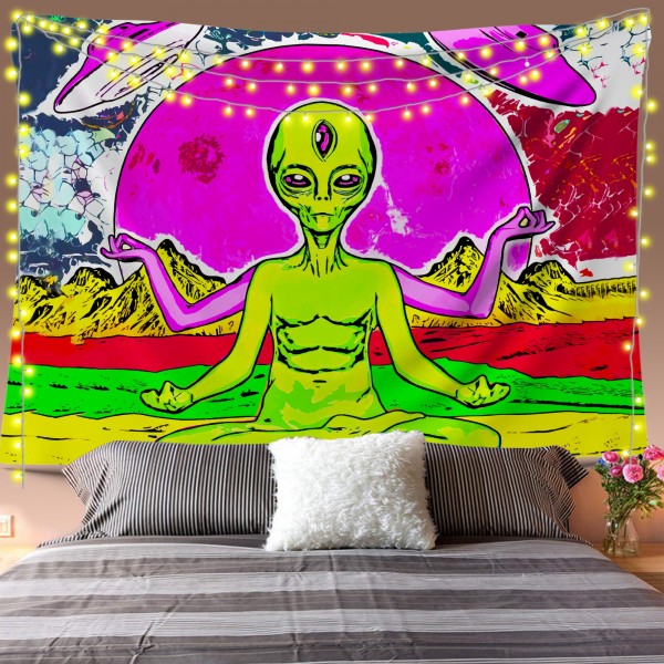 Alien Yoga Tapestry